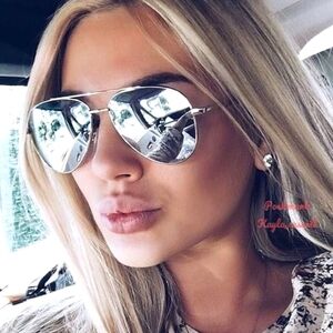 Ray-Ban Aviator Silver Flash Lenses RB3025 Silver Frame New